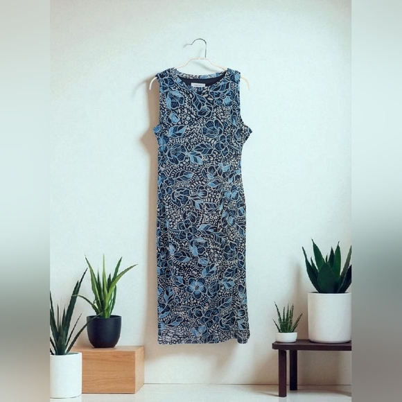 Nine West Dresses & Skirts - Nine West Crewneck Sleeveless Mesh Blue  Dress  Size Large NWOT